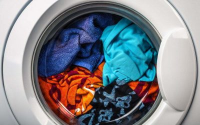 Washing machine with color clothes inside