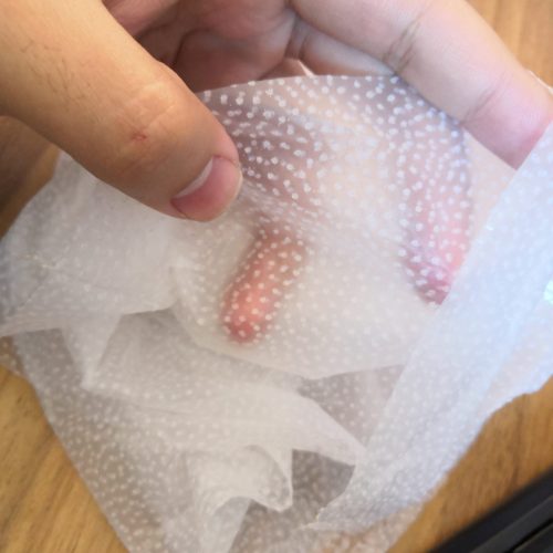 Sock-shaped double-sided PU waterproof membrane with hot melt adhesive dots 2