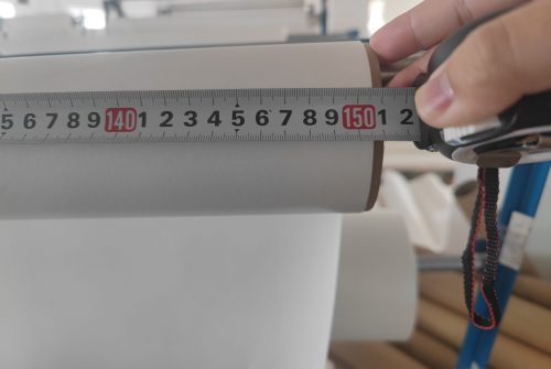 Measuring the width of hot melt adhesive film
