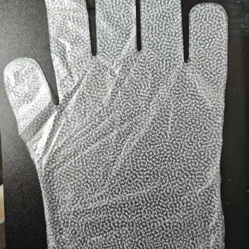 Glove-shaped double-sided PU waterproof membrane with hot melt adhesive dots